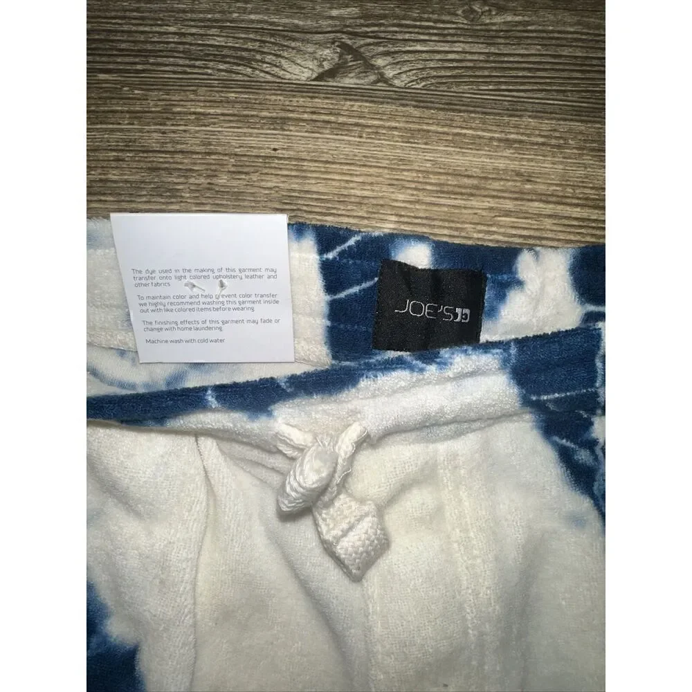 Joes Jeans Boys White & Blue Tie Dye Terry Cloth Jogger Shorts Slim Fit Sz XL. E